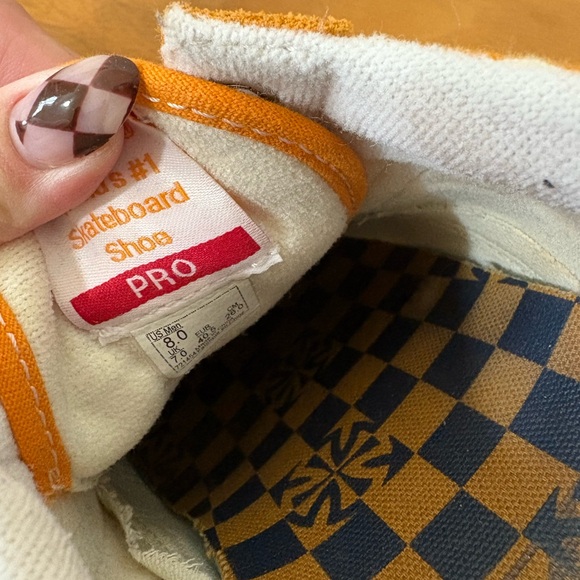 Vans Sneakers in Orange and White Checkered - Picture 3 of 3